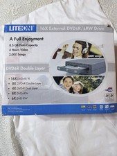 Lite-On SHW-1635SX05C External USB DVD+-RW DL Burner Drive 16X Tested Open Box picture