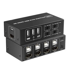 Konsenda 4 Port HDMI KVM Switch 4K@60Hz USB Selector w/ Desktop Controller picture