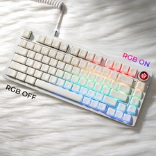 XVX MDA Profile White PBT Keycaps 132 Keys Double Shot Translucent Shine Through picture