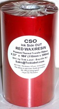 RED Color CSO &Thermal Transfer Wax Resin Ink roll 110m 4.33