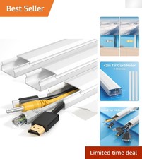 42-Inch TV Cord Hider - Elegant White Cable Concealer for Up to 4 Wires picture