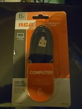 RCA Computer USB 2.0 A to B Cable 6-Feet (TPH520R), New In Package  picture