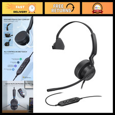 USB-C Wired Headset with AI Noise Cancelling Mic & In-Line Controls, Comfortable picture