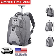 Wheeled Laptop Backpack Large Multi Compartment Laptop Silver Heather picture