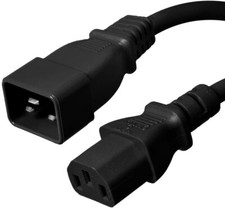 15 PACK LOT 3ft IEC C20 - C13 Black Power Cord 14AWG 15A/1875W 100-250V 1M picture
