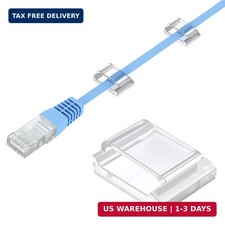 Ethernet Cable Clips, 100 PCS Adhesive Wire Clips, Flat Cord Clips Small picture