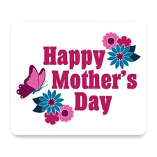 Happy Mother's Day - Flowers Butterfly Pink Blue Mouse Pad 9.25x7.75 Non-Slip picture