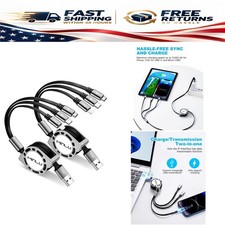 Minlu 3 in 1 Retractable Multi Charging Cable 3A USB-C Micro-USB Lightning picture