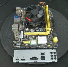 ASUS H81M-E/M51AD/DP_MB Motherboard W/ Heatsink, Fan, CPU, RAM & I/O Shield picture