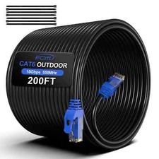 200FT Cat6 Outdoor Ethernet Cable InGround Heavy Duty Direct Burial 24AWG CCA picture