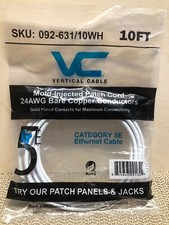 10' foot Cat5e White Ethernet Patch Cable Cat 5e Gold 24 AWG 4 Pair UTP 350MHZ picture
