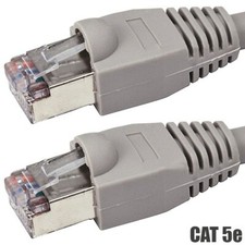 7FT - 50FT Cat5e RJ45 Network LAN Ethernet STP Cable Shielded Copper Wire Gray picture