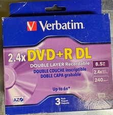 Verbatim 10-Pack 2.4X Double Layer Recordable DVD+R DL #95166, w/bonus #95014 picture