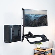 VIVO Black Clamp-on Monitor & Keyboard Tray Desk Mount, STAND-SIT1BW picture