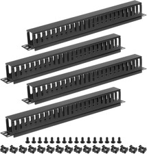 PATIKIL 1U 19 Inch Cable Manager, 4 Pack 24 Slot Horizontal Rack Mount Wire Mana picture