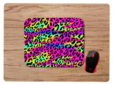 MULTI-COLOR LEOPARD PRINT PINK PURPLE BLUE  PC MOUSE PAD DESK MAT OFFICE GIFT picture