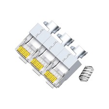 50 PCS Silver Cat7 Cat7A RJ45 Connectors Shielded 8P8C Plugs 10Gbps Ethernet picture