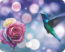 HummingBird Wild Life Flower Art Colorful  Art Mousepad 7 x 9 Art mouse pad picture