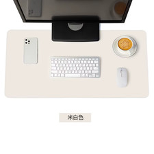 White Mousepad Portable Mouse Pad Large Gaming Waterproof Non-Slip PU Suede Desk picture