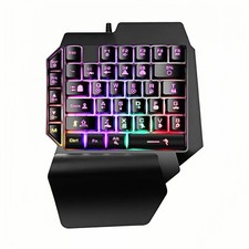 Guiheng Wired Ergonomic Single-Hand Gaming Keyboard RGB Backlit 39-Key PC picture