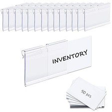 50PCS Basket Bin Labels Clip On, Clear Plastic Labels for Storage Bins, Wire She picture