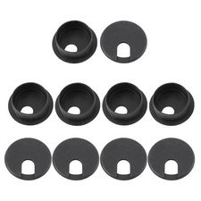 10 Pcs Black Computer Desk Table Counter Top Wire Plastic Grommets 35mm Dia picture