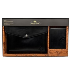 Patricia Nash Leather Tablet Holder & Passport Case Gift Set Black Matching Set picture
