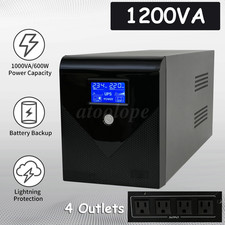 1200VA 720W Backup UPS Uninterruptible Power Supply 4 Outlet LCD Display Battery picture
