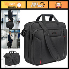 Stylish 17.3 Inch Laptop Briefcase, Expandable Messenger Bag, Water Repellent, O picture
