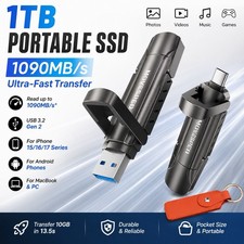 1TB Portable SSD USB-C Flash Drive for iPhone 15 16 17 Android Phone 1000MB/s picture