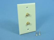 Leviton 40982-I Ivory Dual Coaxial F-Type Video Cable Gold Plated Jack Wallplate picture