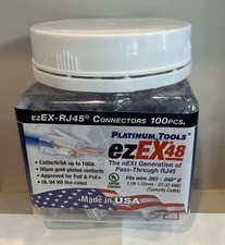 Platinum Tools ezEX48 Pass-Through RJ-45 Gold Plated Connectors 100 picture
