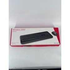 Microsoft Wireless 2000 Desktop Keyboard and Mouse Set Black M7J-00001 AES picture