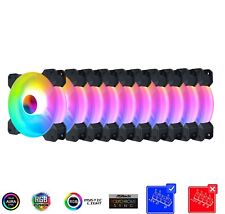 RK ARGB LED 120mm Case/CPU Fan, Ultra Quiet, High Airflow RGB- 10 pack **NEW** picture