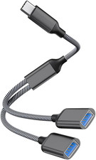 USB C Male to Dual USB Female Adapter, USB Splitter, Type C OTG Adapter | Dual P picture