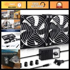 2 Pack 120mm & 240mm AC Plug Computer Cabinet Fans - 110V/240V Cooling Solution picture