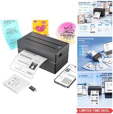 Thermal Shipping Label Printer 4x6 Bluetooth USB 203 DPI Direct Thermal 150mm/s picture