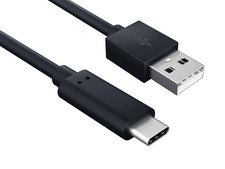 1.5m USB A to USB C Cable Charge Sync 480Mbps 3A 56k Ohm Resistor Black picture