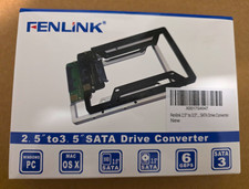 FENLINK 2.5 to 3.5 SATA Drive Converter Adapter SATA III 6Gbps Black Metal picture