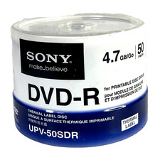 Sony DVD-R UPV-50SDR Japan Printable Thermal Blank Media 4.7 GB 50pc Spindle picture