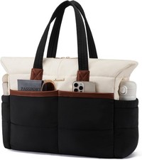 Light Puffer Tote Bag with Multi-pockets, Stylish Carry on Laptop Bags for Women picture