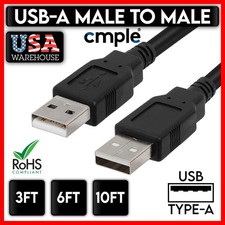 High-Speed USB 2.0 Cable USB-A Male to Male Cord Printer Hard Drive Type A Wire picture
