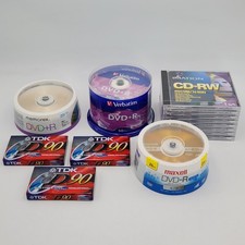 Sealed Blank Media Lot TDK Audio Tapes Imation CD Memorex Verbatim Maxell DVD picture