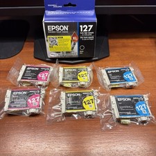 Epson 127XL Genuine OEM Ink Lot 7 Cartridges Black Cyan Magenta Yellow picture