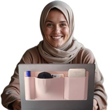 Durable Compact Long-Lasting Secure Functional Stick-On 3-Pocket Organizer Pouch picture