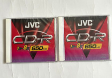 Lot of 2 JVC CD-R Multi-speed 1x ~ 8x 650 MB CD-74 CD-R650MB Cases New Sealed picture
