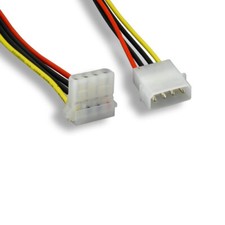Kentek 8 Inch Molex 5.25 Male to Right Angle Female Cable for PC Power 4 Pin LP4 picture