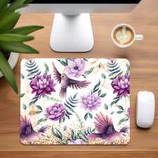 Purple Hummingbirds Custom Non-Slip Neoprene Mouse Pad Home Office picture