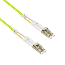 5 Pack of 6m LC/UPC-LC/UPC OM5 Multimode Duplex OFNR 2.0mm Green Fiber Optic Pat picture