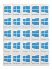 25 PCS Sticker for Window 10 Blue Badge Logo Decal Cyan Color 22mm x 16mm picture